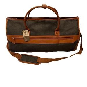 CRG Prestige 2-in-1 Garment Bag Dark Gray Tan Brown Travel Casual Bag NEW NWT